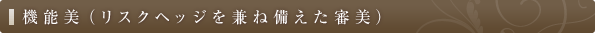 機能美（リスクヘッジを兼ね備えた審美）